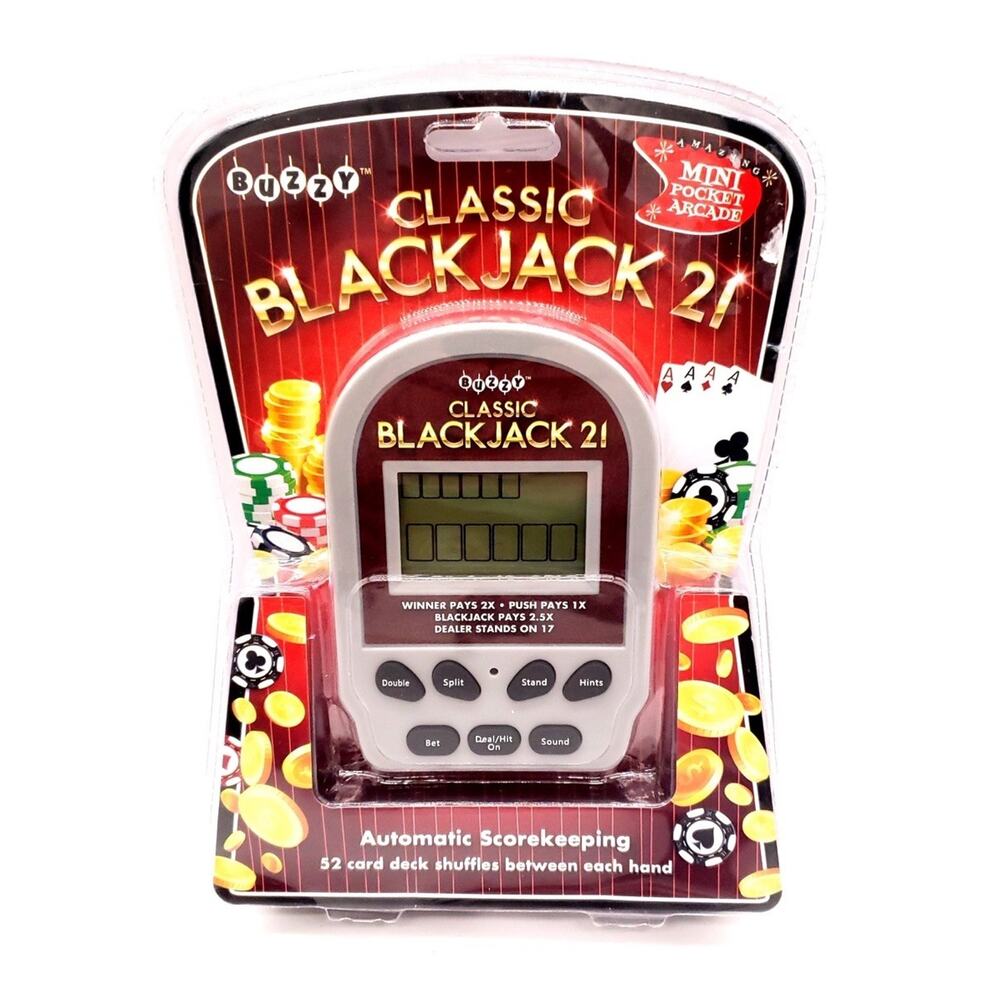 1 Buzzy Mini Pocket Arcade Classic Blackjack 21 Automatic Score Keeping Age 6 Up